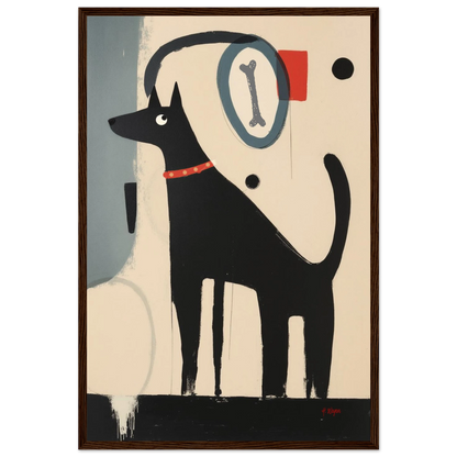 Funny Modern Dog Lover's Art Print 40x60 cm 16x24″ Premium Matte Paper Wooden Framed Poster Dark Brown Wood Frame