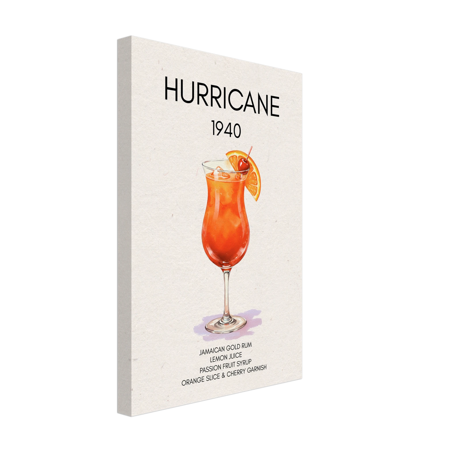 Hurricane Cocktail Bar Poster Print No Frame 30x45 cm 12x18″ Canvas