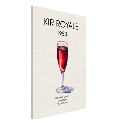 Kir Royale Champagne Cocktail Bar Art Print No Frame 60x90 cm 24x36″ Gallery Wrapped Canvas