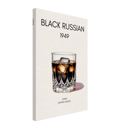 Black Russian Cocktail Bar Art Print No Frame 40x60 cm 16x24″ Gallery Wrapped Canvas