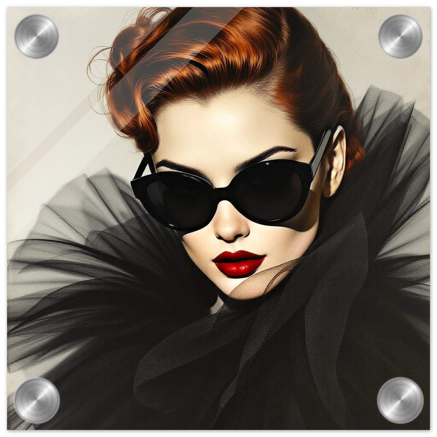 Femme Fatale Paris Runway Fashion Art Print 20x20 cm 8x8″ Sleek Acrylic Print