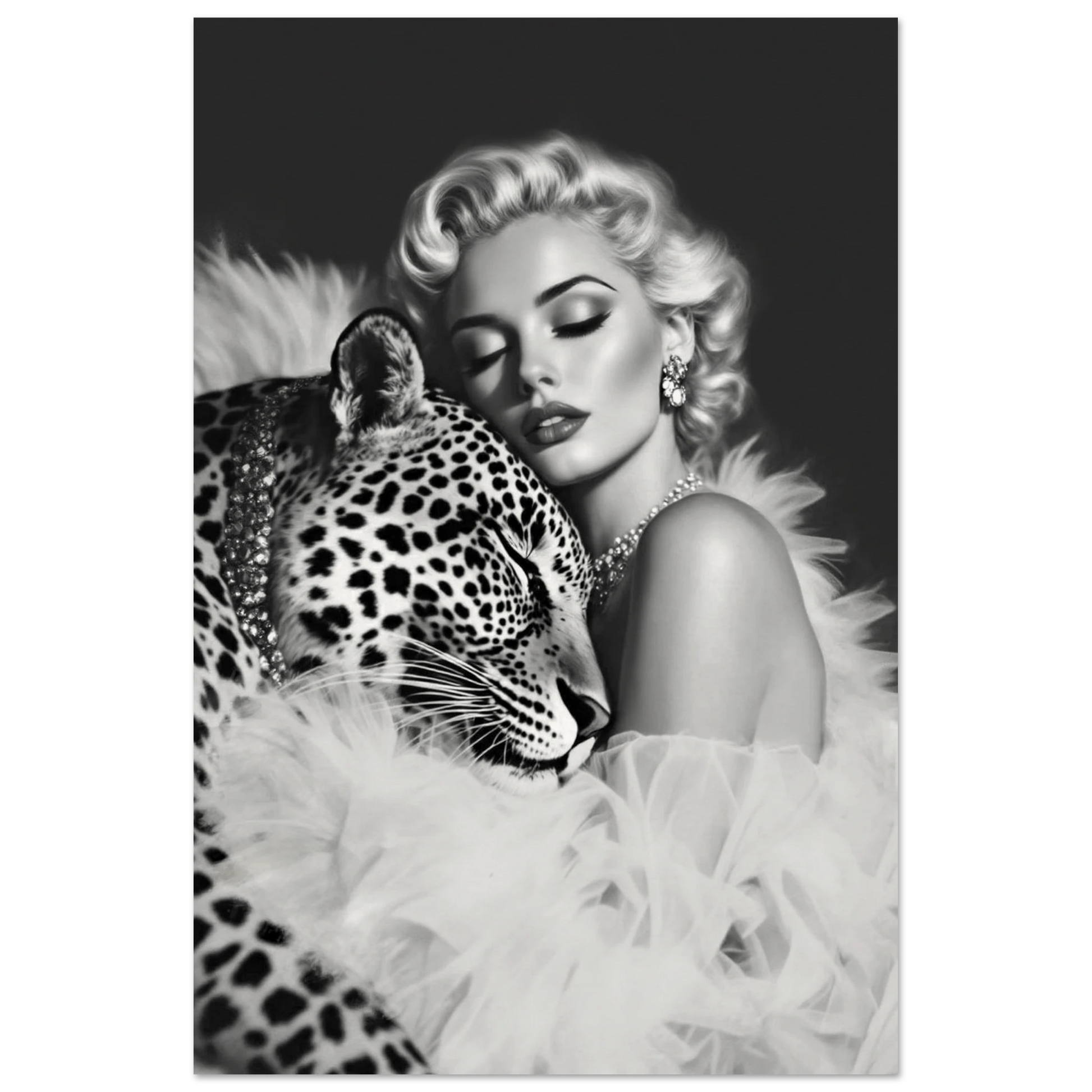 Marilyn Monroe Glam Leopard Art Print No Frame 60x90 cm 24x36″ Museum-Quality Matte Paper Poster