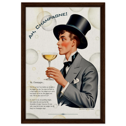 Art Deco Champagne Funny Poem Art Print 60x90 cm 24x36″ Canvas -