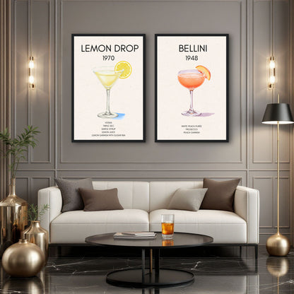 Lemon Drop Martini Cocktail Bar Art Print