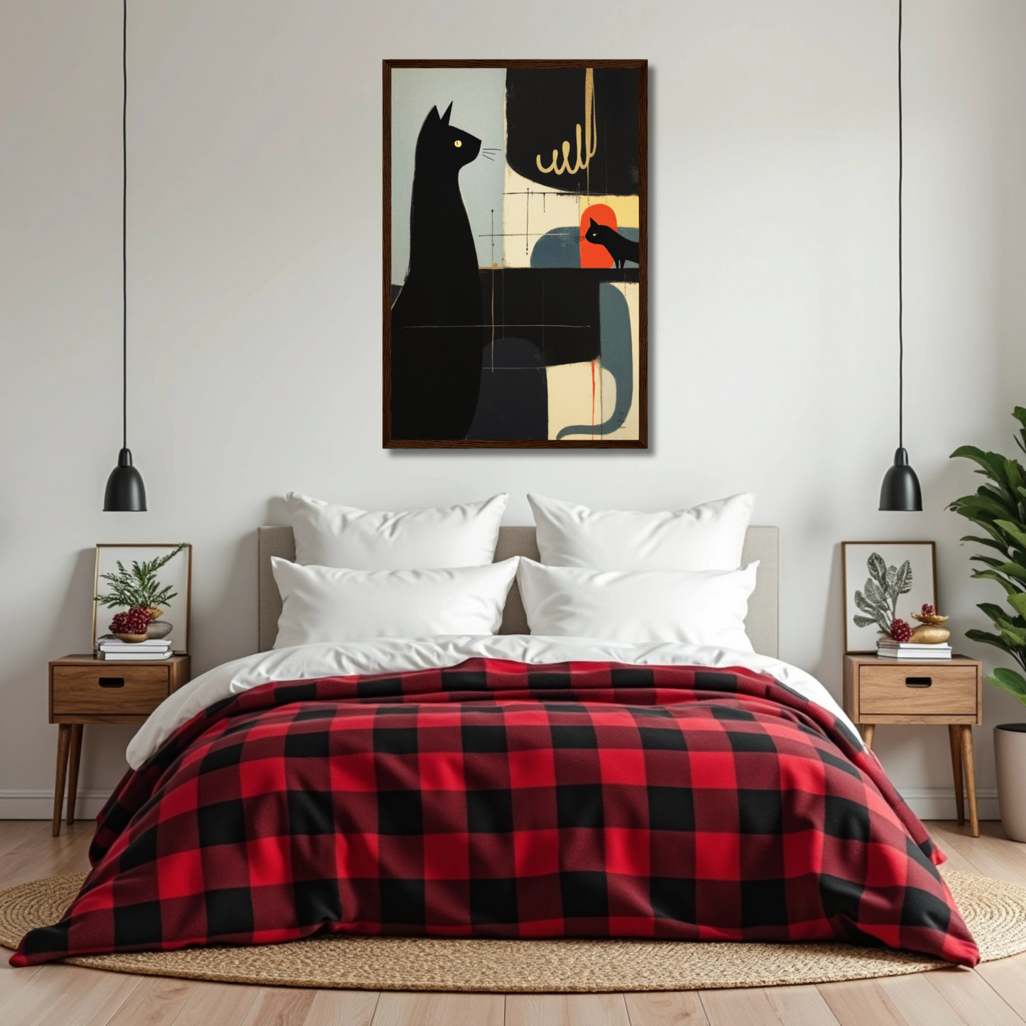 Abstract Cat & Kitten Modern Art Print