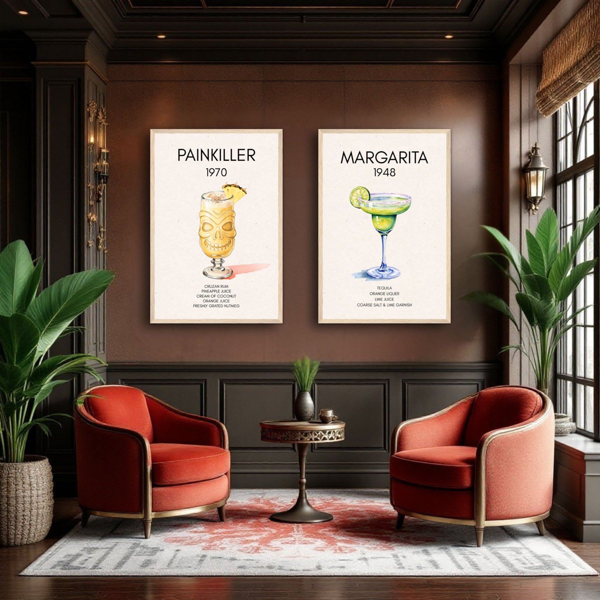 Margarita Cocktail Bar Poster Print Black Wood Frame 60x90 cm 24x36″ Premium Matte Paper Wooden Framed Poster