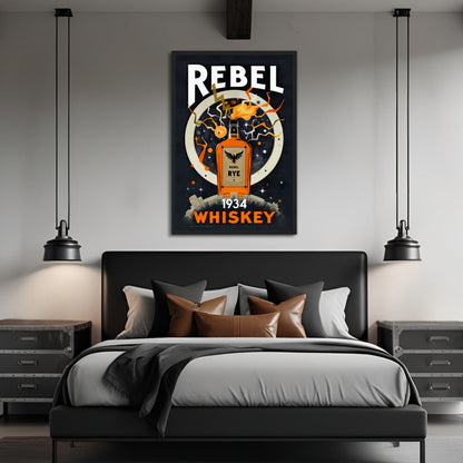 Rebel Whiskey Cocktail Bar Poster Print