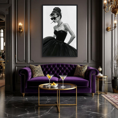 Audrey Hepburn Smoking Fashion Art Print