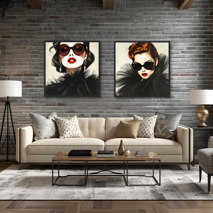 Paris Glam 80s Fashion Model Art Print