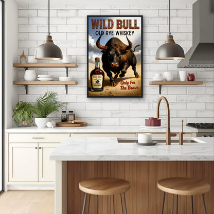 Wild Bull Old West Rye Whiskey Poster Print