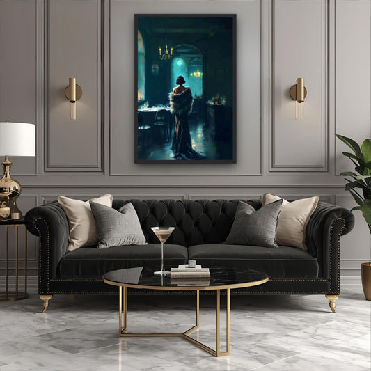 Moody Speakeasy Flapper Bar Art Print