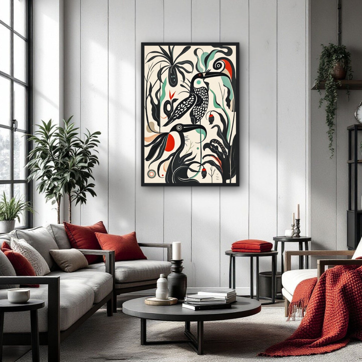 Mid-Century Modern Tropical Bird Art Print