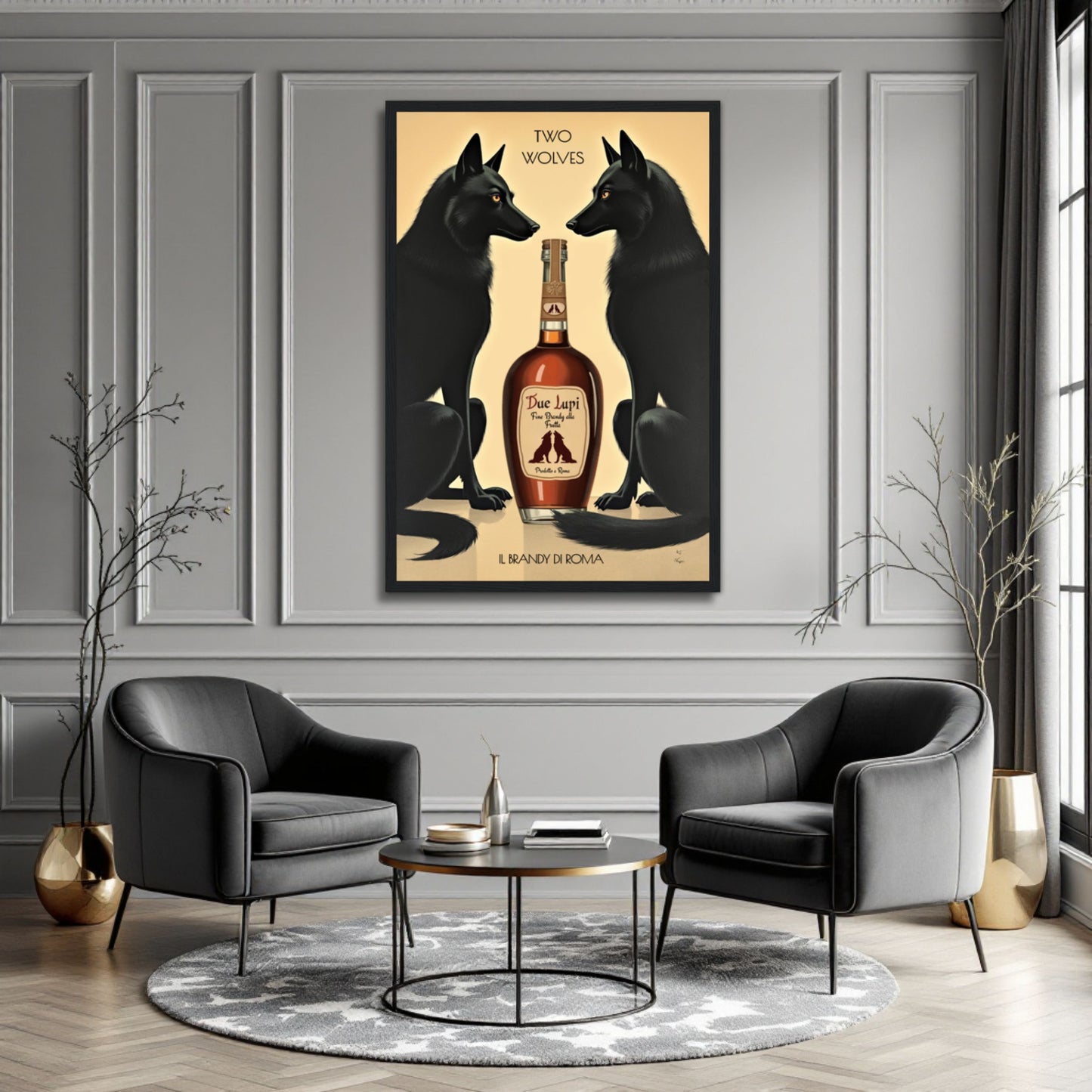 Two Wolves Italian Cocktail Bar Art Print