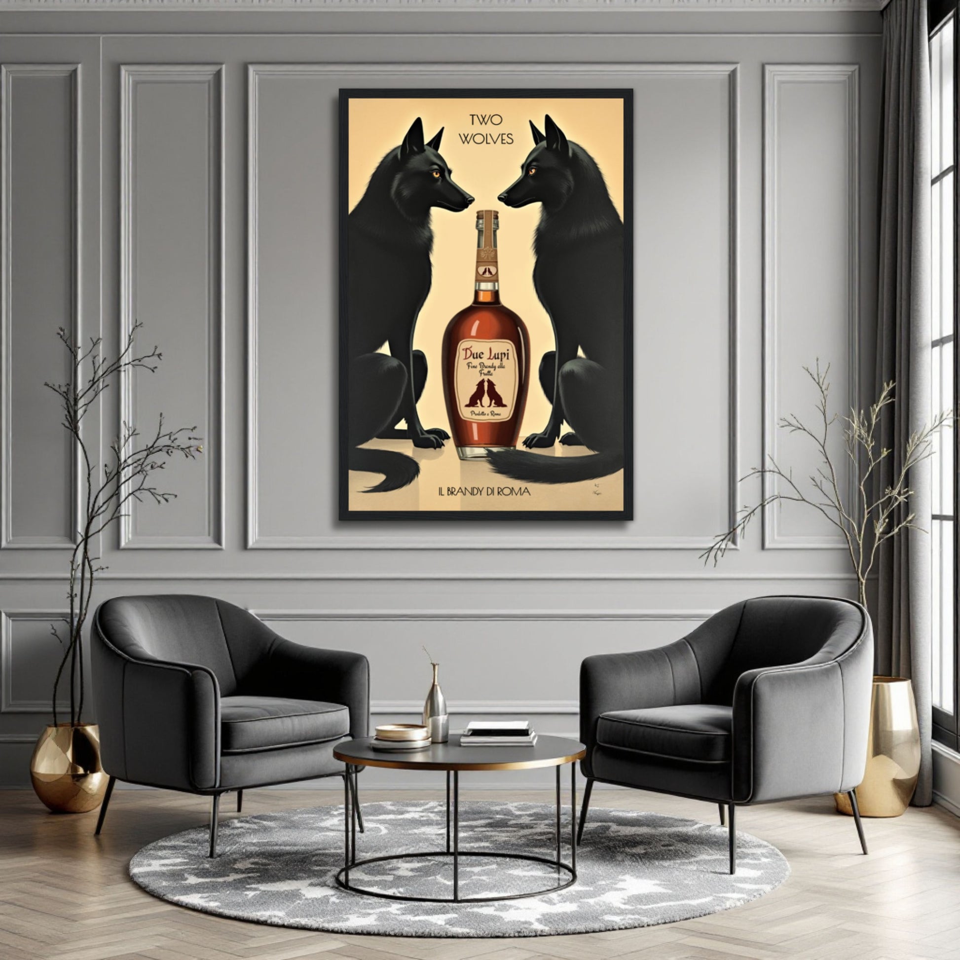 Two Wolves Italian Cocktail Bar Art Print