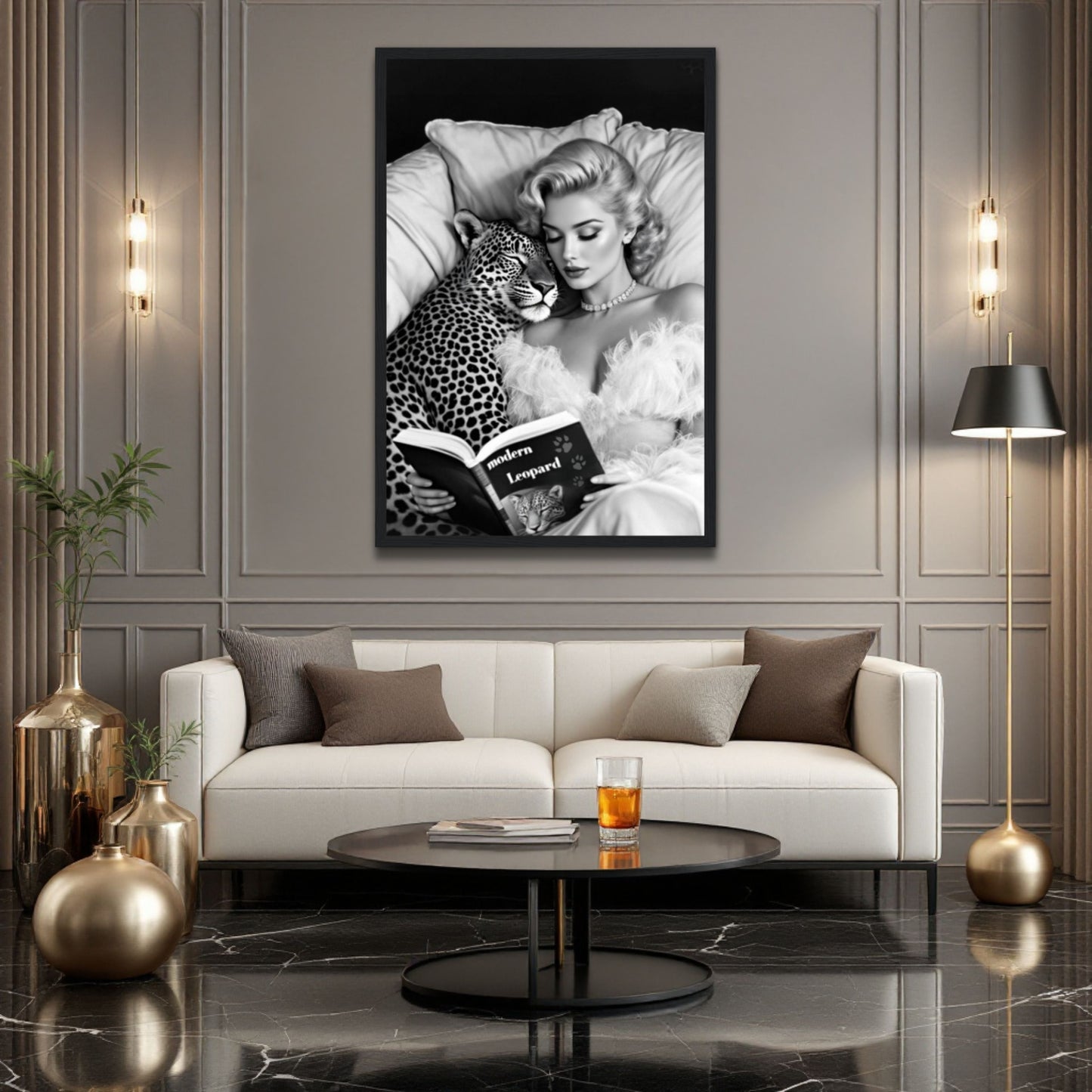 Hollywood Starlet Leopard Cat Art Print