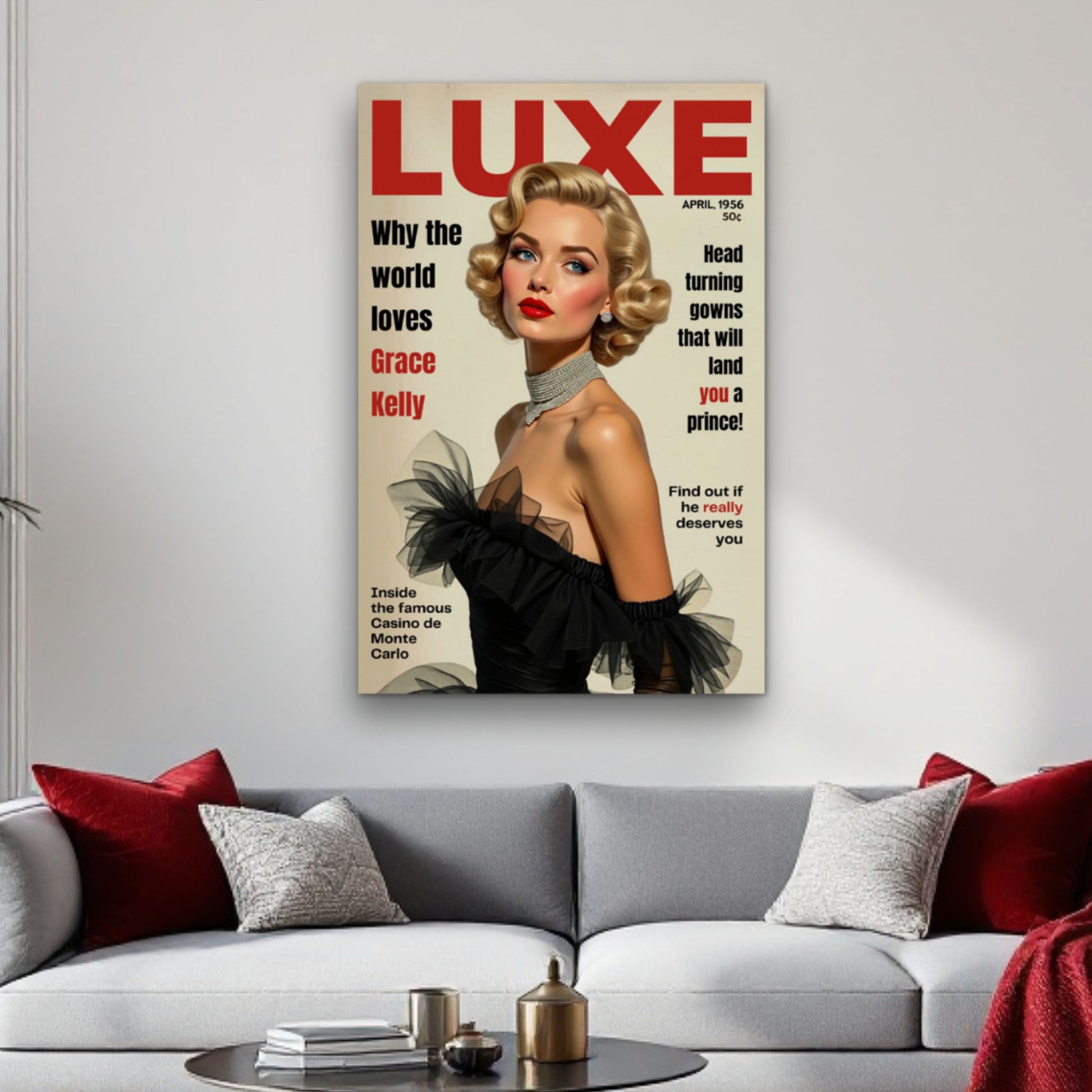 Grace Kelly Hollywood Glam Magazine Art Print