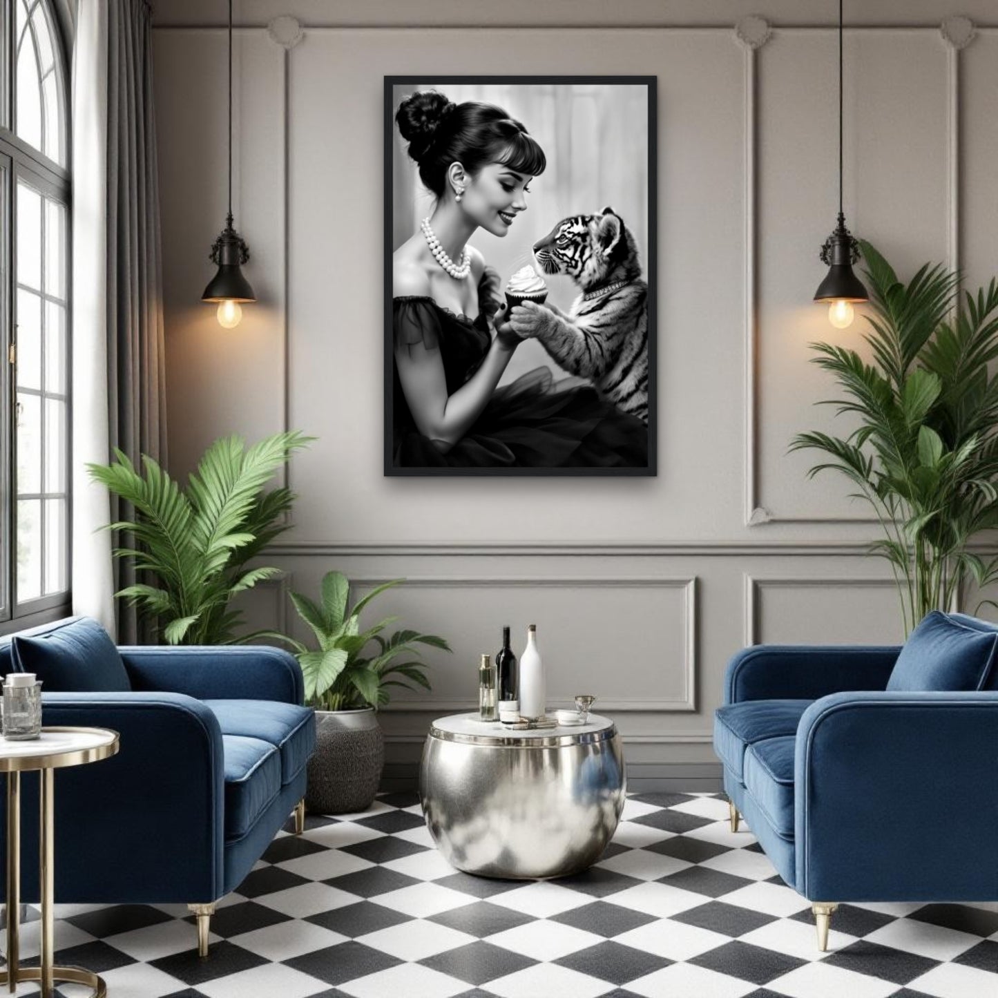 Audrey Hepburn Tiger Cub Art Print