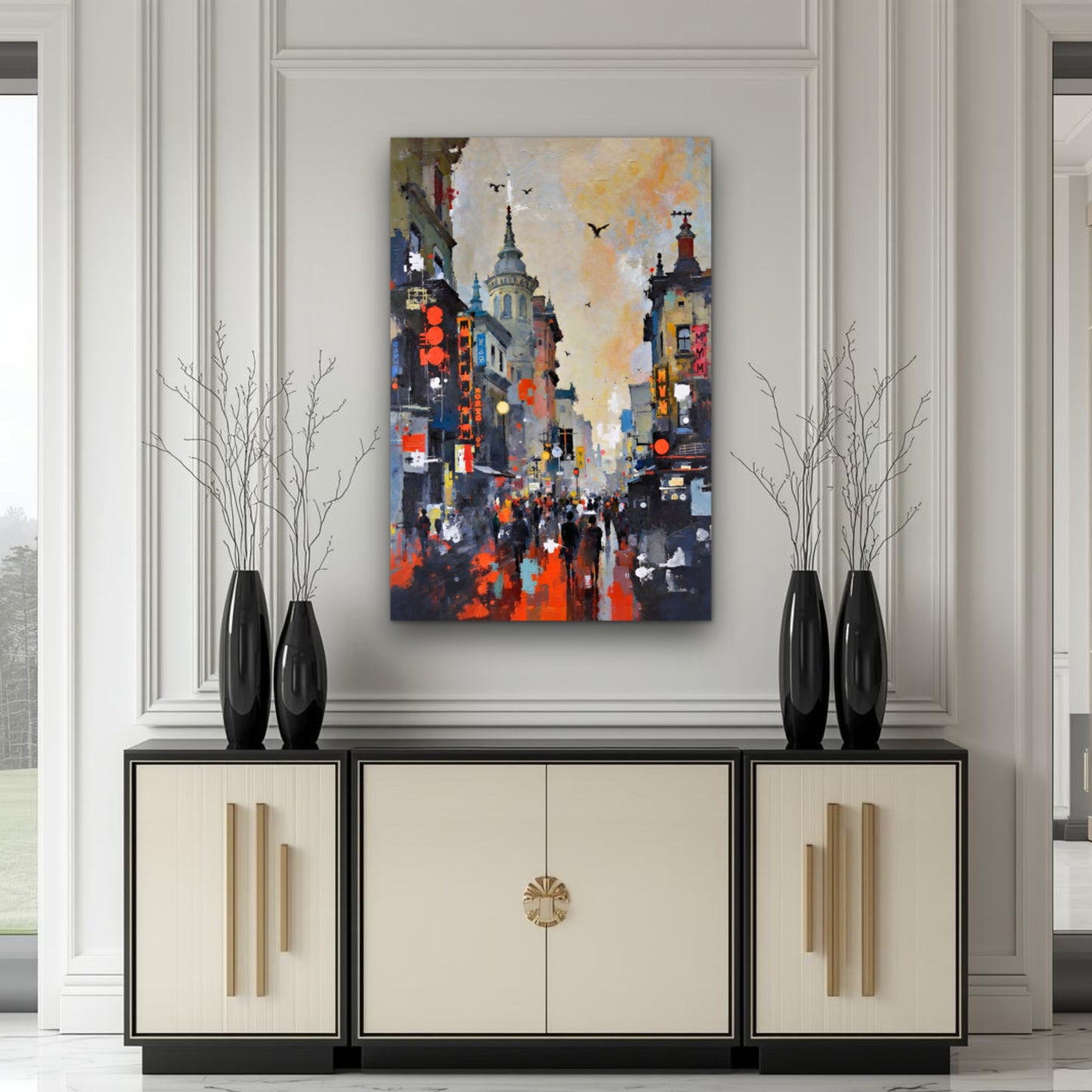 Gothic City Street Art Print - European Cityscape