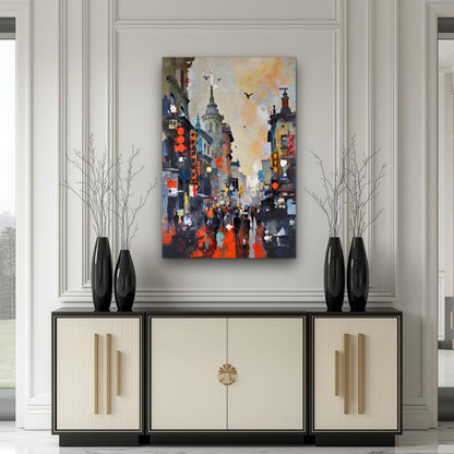 Gothic City Street Art Print - European Cityscape