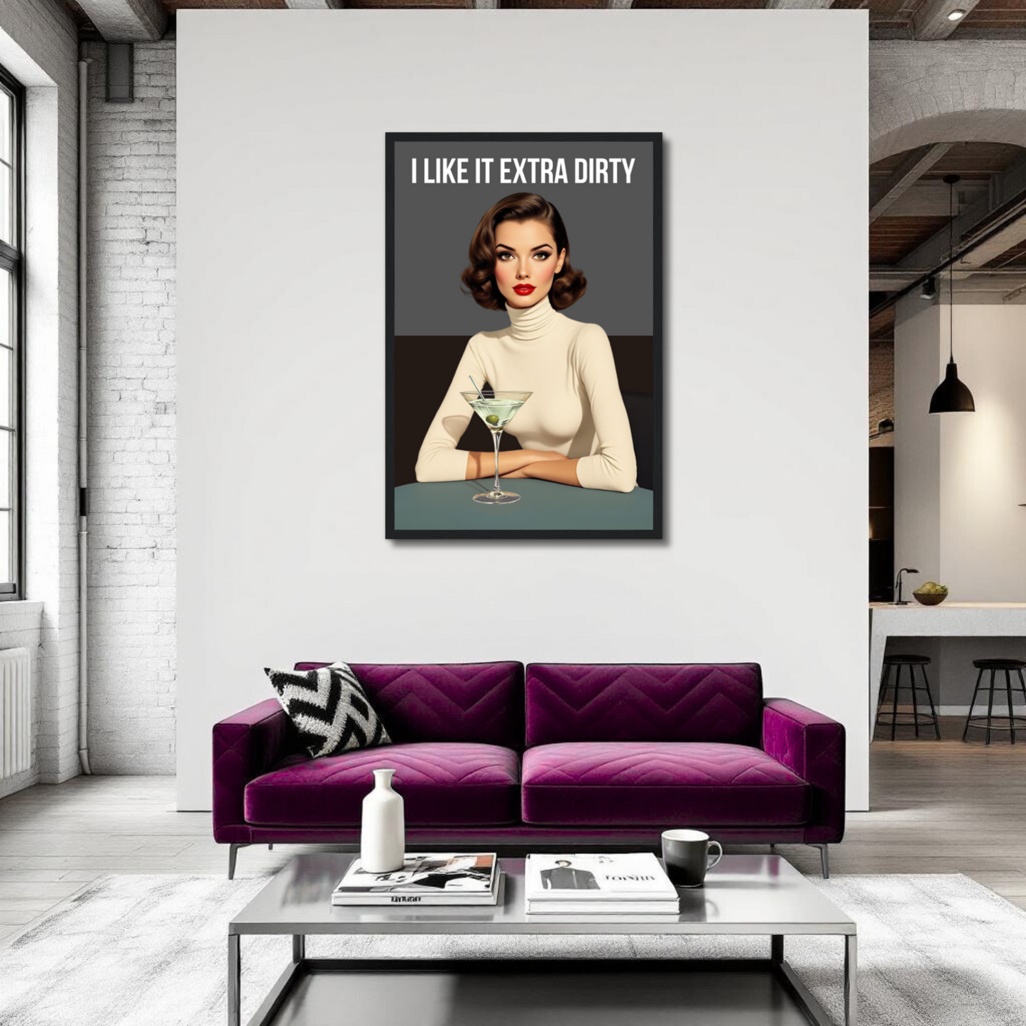 Extra Dirty Martini Cocktail Bar Art Print