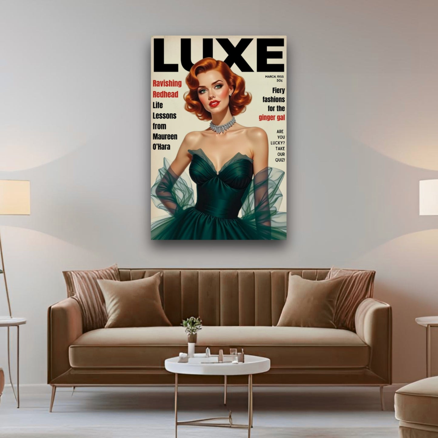 Maureen O'Hara Vintage Fashion Art Poster Print