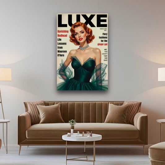 Maureen O'Hara Vintage Fashion Art Poster Print