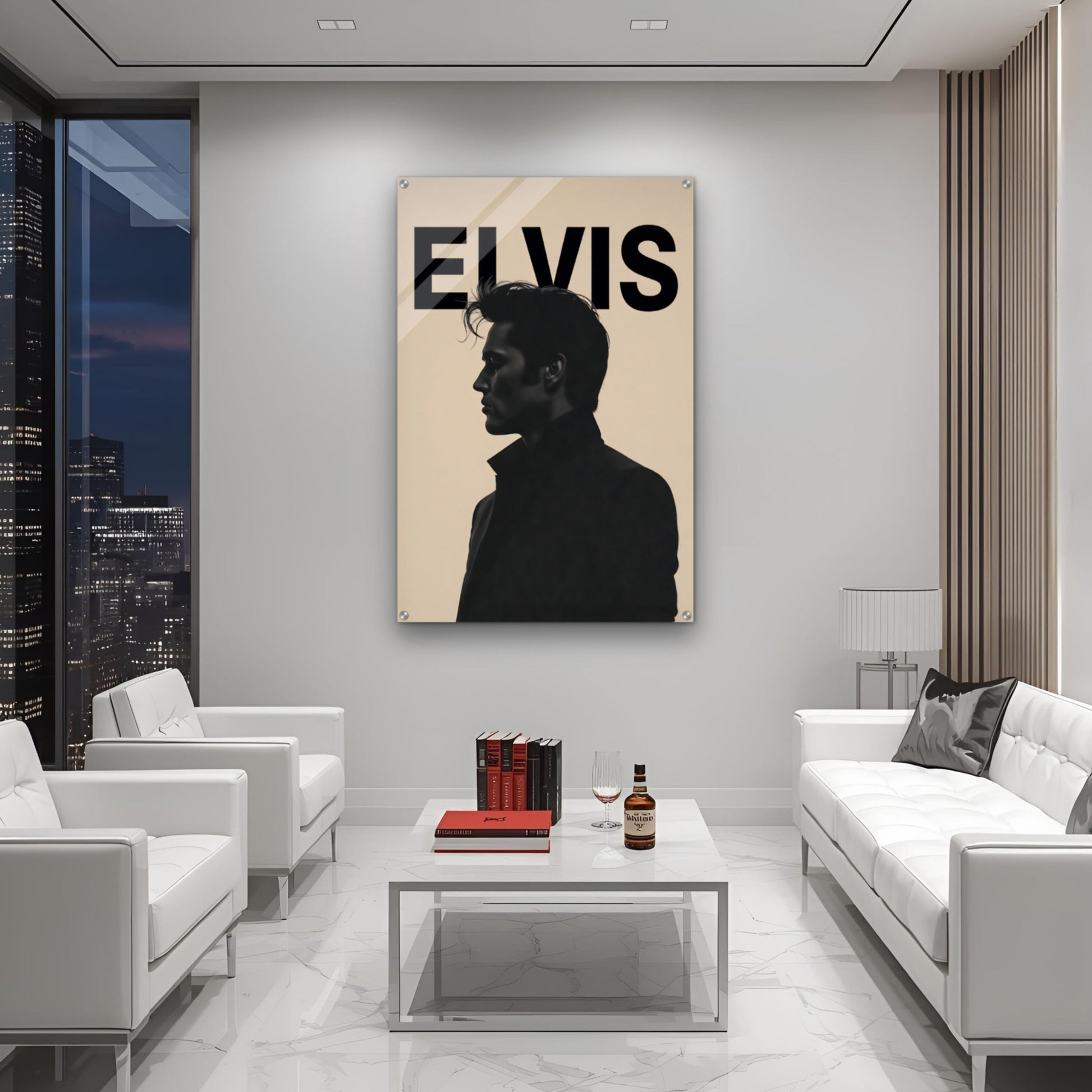 Young Elvis Presley Silhouette Art Print