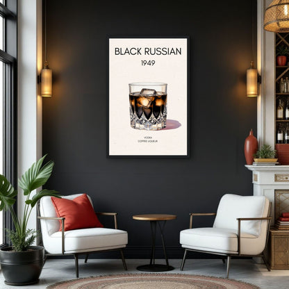 Black Russian Cocktail Bar Art Print