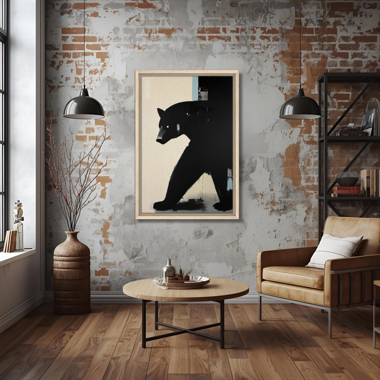 Abstract Black Bear Art Poster Print