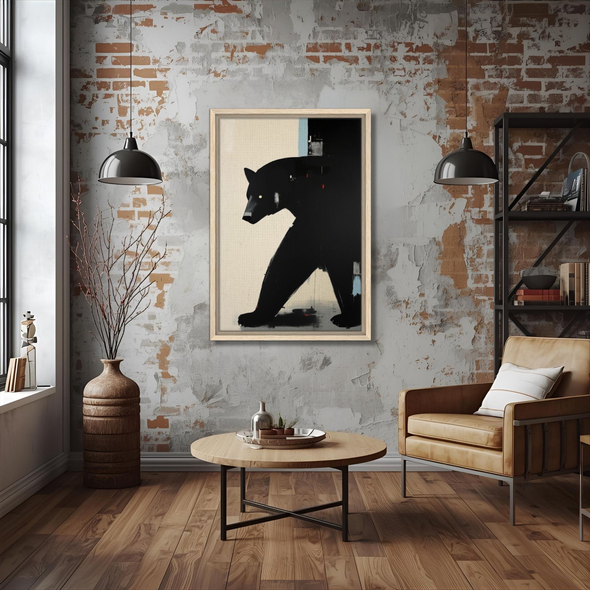 Abstract Black Bear Art Poster Print