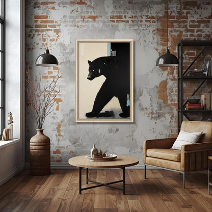 Minimalist Abstract Black Bear Art Poster Print