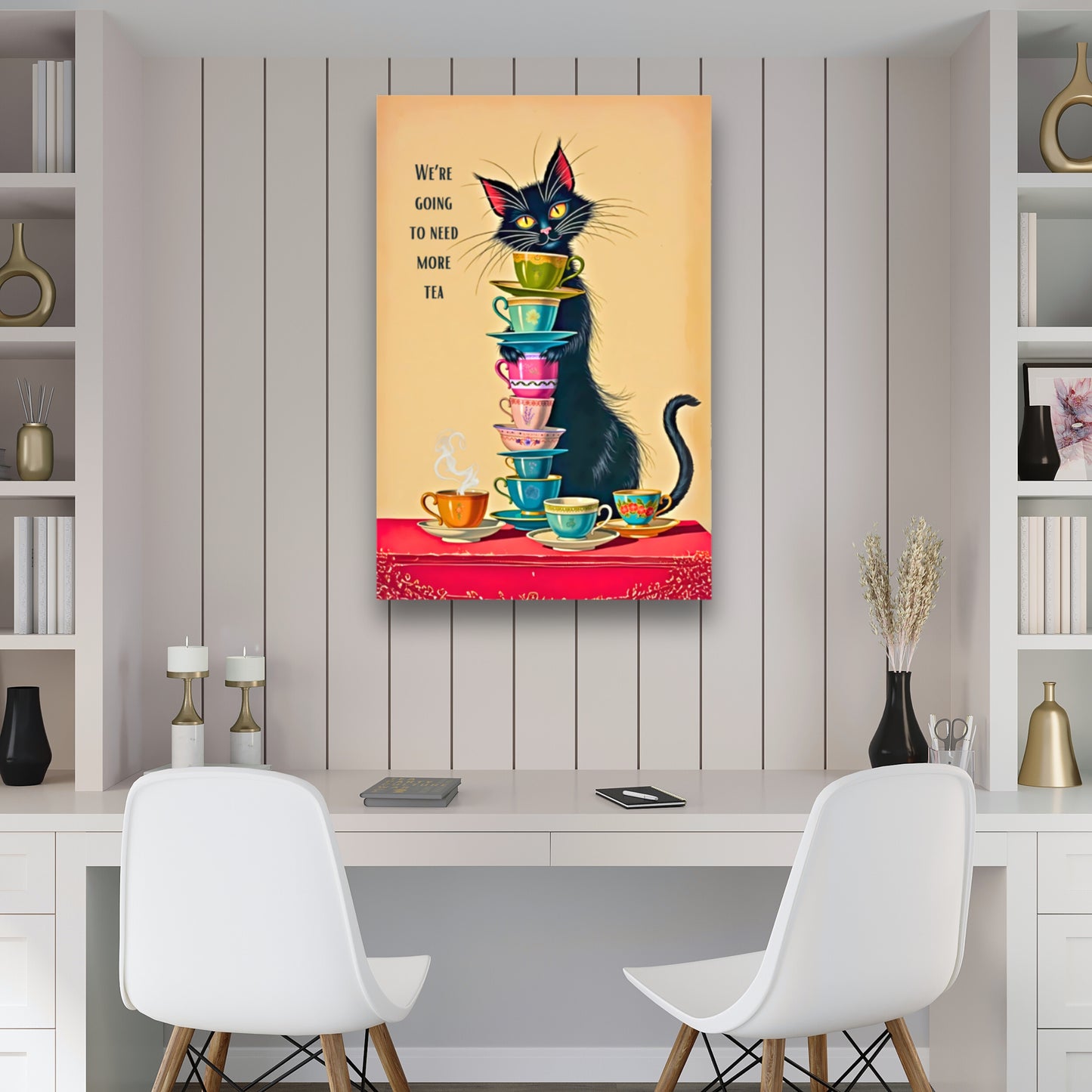 Quirky Cat Funny Tea  Art Print