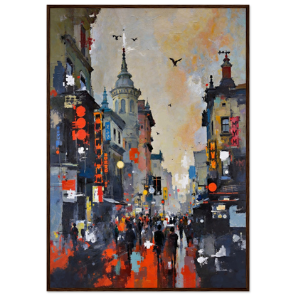 Gothic City Street Art Print - European Cityscape