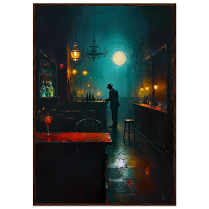 Speakeasy Bootleg Prohibition Bar Art Print 70x100 cm 28x40″ Premium Matte Framed Poster Dark Brown Wood Frame