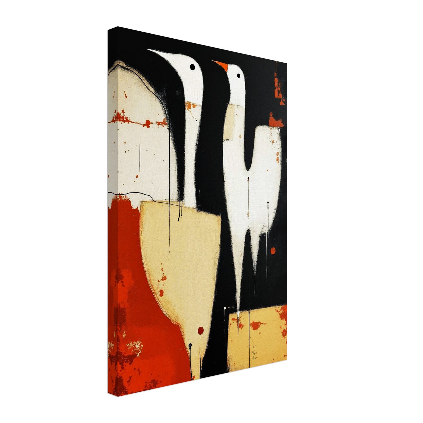 Abstract Neutral Goose Bird Art Print 40x60 cm 16x24″ Gallery Wrapped Canvas -
