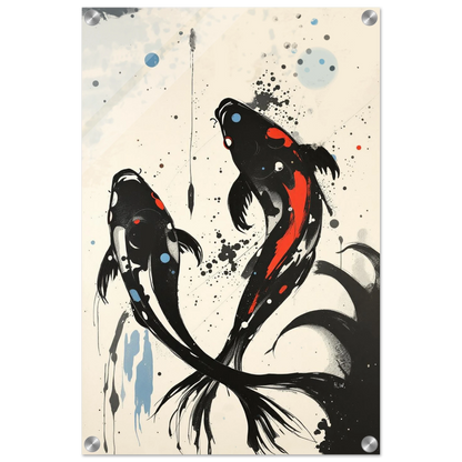 Modern Koi Fish Ocean Art Print 40x60 cm 16x24″ Sleek Acrylic Print No Frame