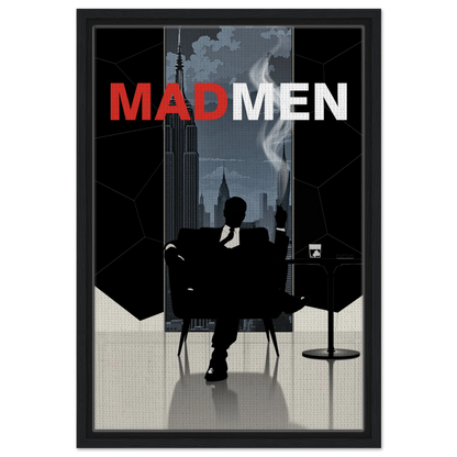 Mad Men Don Draper Retro Art Print Black Wood Frame 40x60 cm 16x24″ Framed Canvas