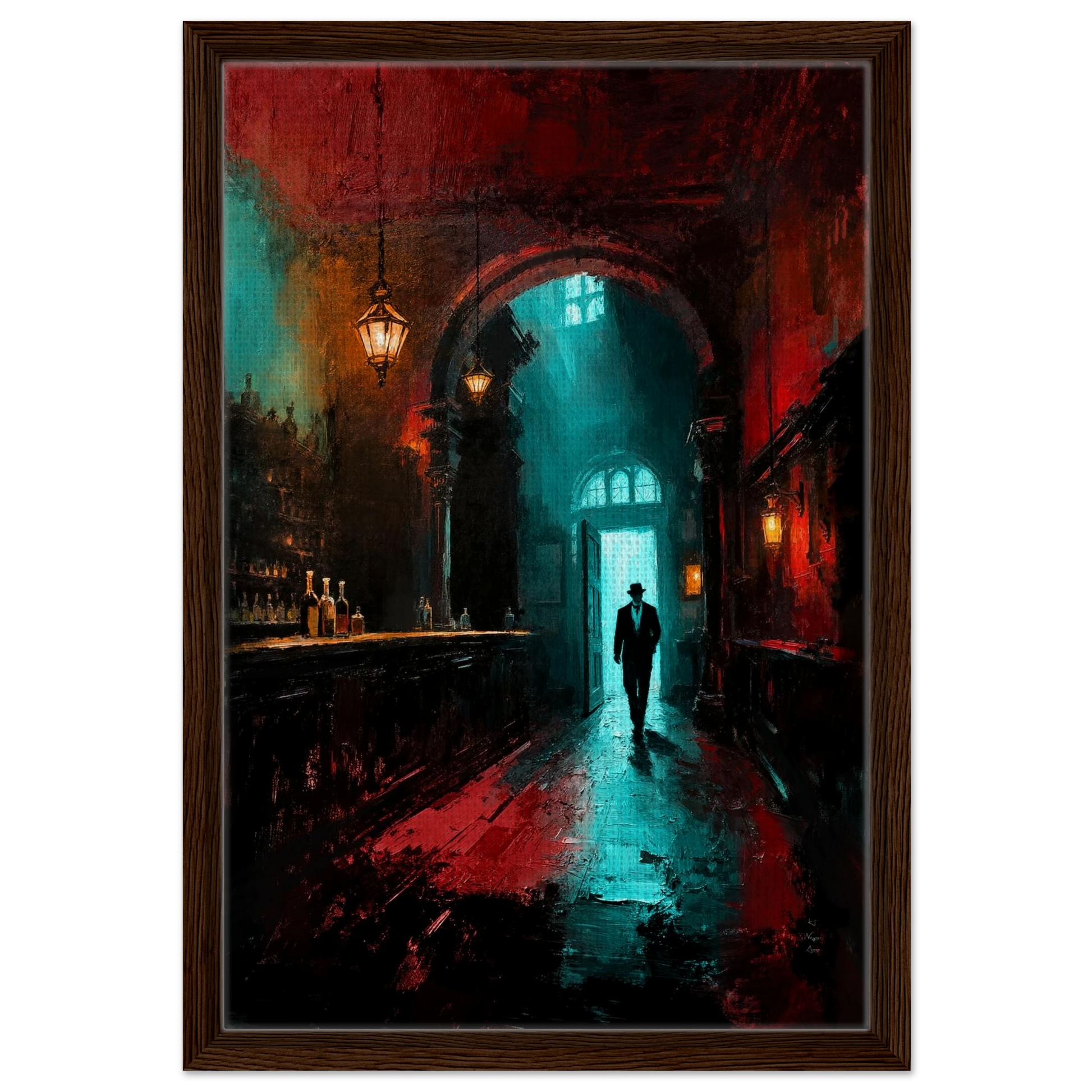 Speakeasy 1920s Bar Art Poster Print 40x60 cm 16x24″ Museum-Quality Matte Framed Poster Dark Brown Wood Frame