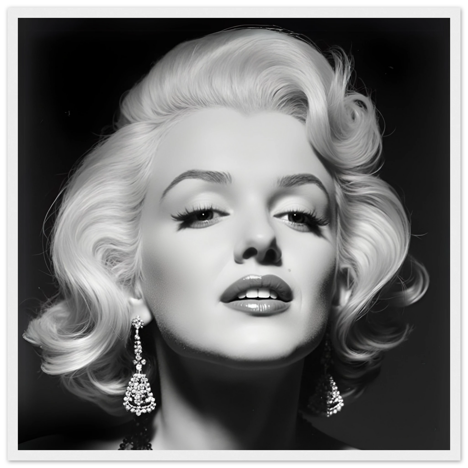 Marilynn Monroe Art Print White Wood Frame 50x50 cm 20x20″ Premium Matte Paper Wooden Framed Poster
