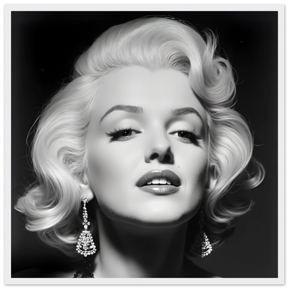 Marilynn Monroe Art Print White Wood Frame 50x50 cm 20x20″ Premium Matte Paper Wooden Framed Poster