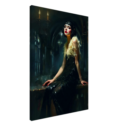 Speakeasy 1920s Elegant Flapper Art Print 70x100 cm 28x40″ Gallery Wrapped Canvas No Frame