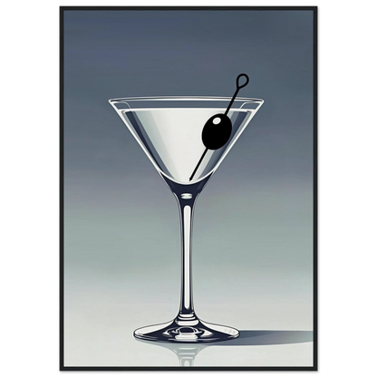 Retro Martini Lounge Cocktail Bar Art Print 70x100 cm 28x40″ Museum-Quality Matte Paper Wooden Framed Poster Black Wood Frame