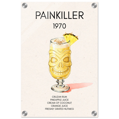Painkiller Cocktail Bar Art Tiki Print No Frame 30x45 cm 12x18″ Sleek Acrylic Print