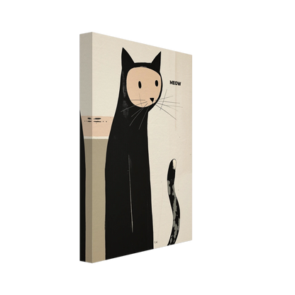 Quirky Modern Cat Art Poster Print 20x30 cm 8x12″ Gallery Wrapped Canvas No Frame