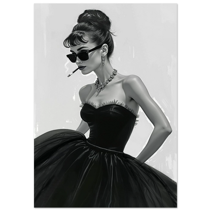 Audrey Hepburn Smoking Fashion Art Print No Frame 70x100 cm 28x40″ Premium Matte Paper Poster