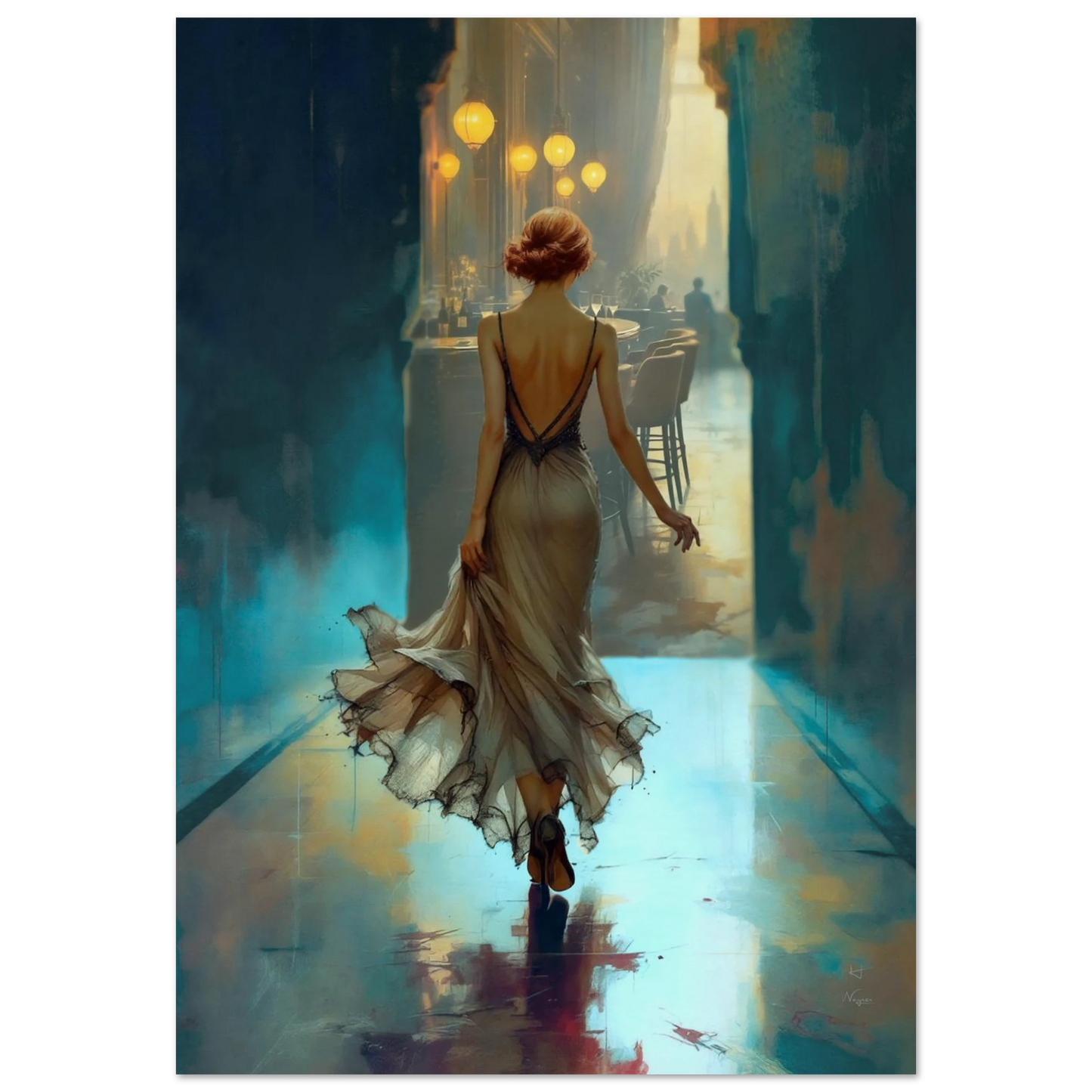 1920's Speakeasy Flapper Lounge Art Print 70x100 cm 28x40″ Museum-Quality Matte Poster No Frame