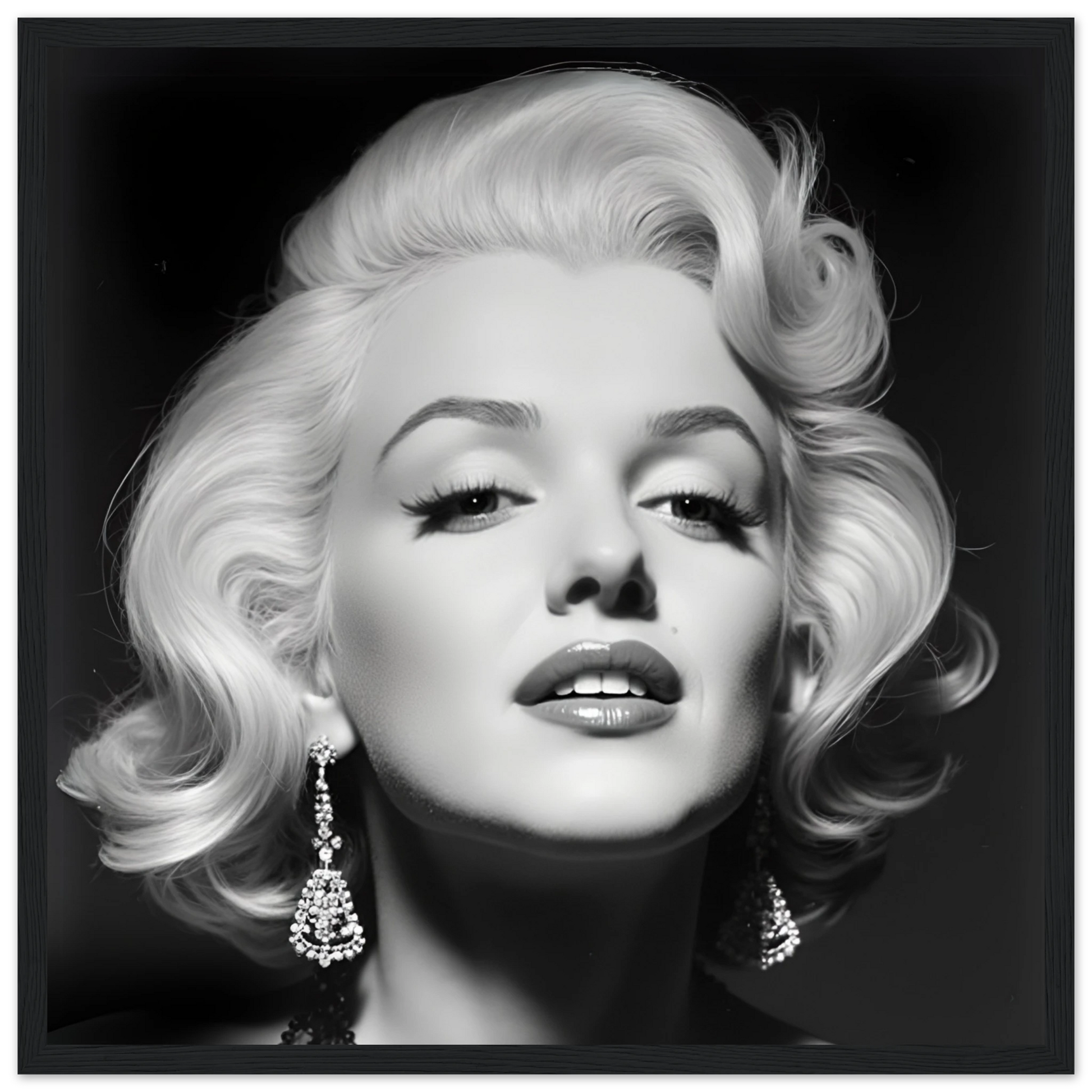 Marilynn Monroe Art Print Black Wood Frame 40x40 cm 16x16″ Classic Matte Paper Wooden Framed Poster