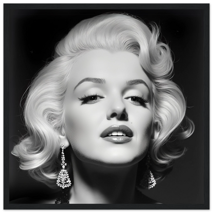 Marilynn Monroe Art Print Black Wood Frame 40x40 cm 16x16″ Classic Matte Paper Wooden Framed Poster