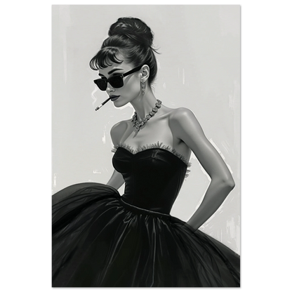 Audrey Hepburn Smoking Fashion Art Print No Frame 70x100 cm 28x40″ Premium Matte Paper Poster