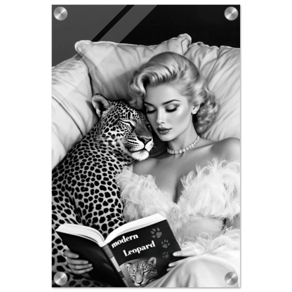 Hollywood Starlet Leopard Cat Art Print 30x45 cm 12x18″ Sleek Acrylic Print No Frame